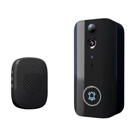 Sonerie Fara fir Wireless Zimmo® VideoGuard, Transmitator video cu vedere nocturna si detectie miscare, Notificari si control la distanta prin aplicatia gratuita dedicata, Microfon HD bidirectional, Functie de schimbare a vocii, Autonomie 365+ zile, Negru