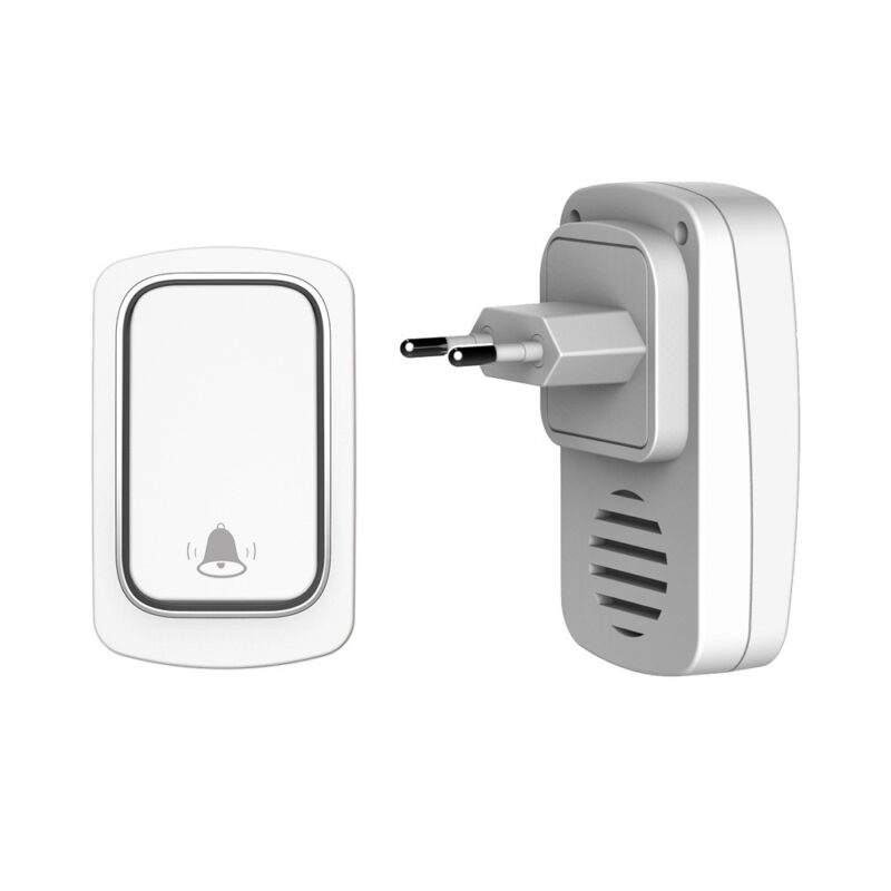 Sonerie wireless autoalimentata 1 la 1, fara baterie sau cabluri, 38 tonuri apel, impermeabila IP68 - pager pentru persoane in varsta, femei insarcinate, 150m acoperire, volum reglabil de la silentios pentru copii pana la foarte tare