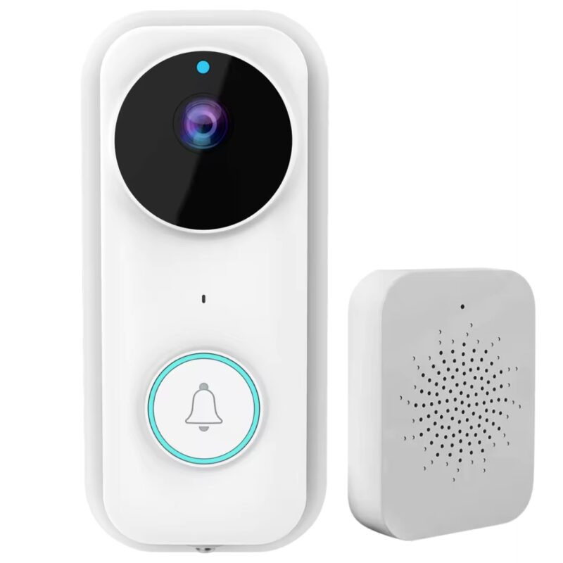 Sonerie Fara fir Wireless Lemaro®, Baterie Reincarcabila, Senzor Miscare, Camera HD, Vizualizare Nocturna de Inalta Definitie, Compatibila cu Ios si Android, Alb