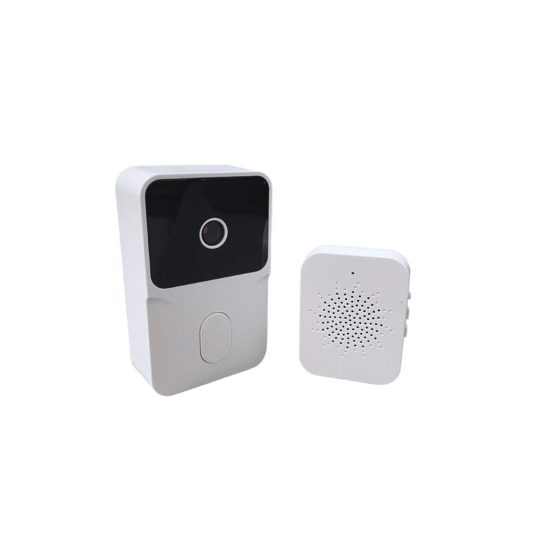 Sonerie wireless 2.4G cu camera video, aplicatie pe telefon dedicata, nightvision, autonomie indelungata, model M8, 9 x 5cm, alb AVI-4465