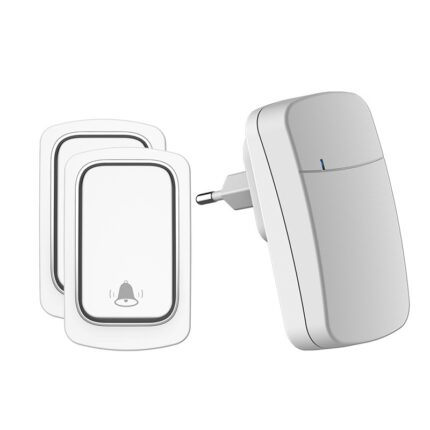 Sonerie wireless autoalimentata 2 la 1, fara baterie sau cabluri, 38 tonuri apel, impermeabila IP68 - pager pentru persoane in varsta, femei insarcinate, 150m acoperire, volum reglabil de la silentios pentru copii pana la foarte tare