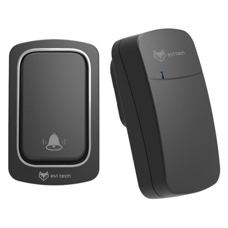 Sonerie fara fir, impermeabila, set receptor + emitator, IP68, 180m, negru