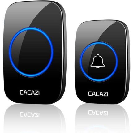 Sonerie wireless , 1xReceptor, 5 Trepte volum, Buton impermeabil, Negru