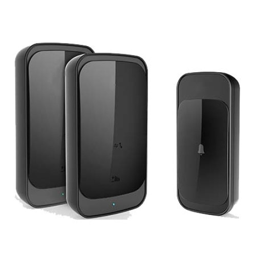 Sonerie Fara Fir/ Wireless, Distanta 280m, 58 Melodii, Alimentare Priza Home, 2 Receptoare, Negru