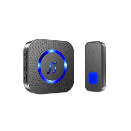 Sonerie Fara Fir Wireless, KINSI, Distanta 300 M, Rezistent La Apa, 5 Trepte Volum, 55 Melodii, Negru