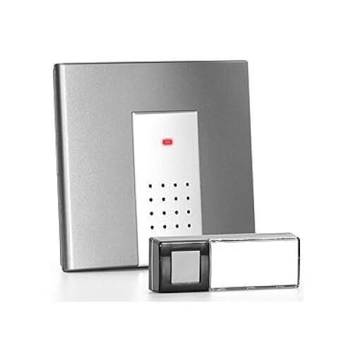Set sonerie wireless Heidemann 70823 HX Square, 8 melodii, argintiu, 125x30x119mm