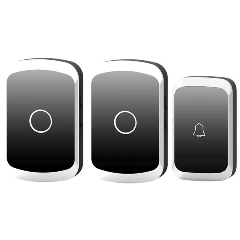 Sonerie fara fir/ wireless, RASK®, 2 Receptoare, Distanta 300m, 36 Melodii, Volum 4 trepte Ajustabil, rezistenta la apa, usor de instalat, Negru