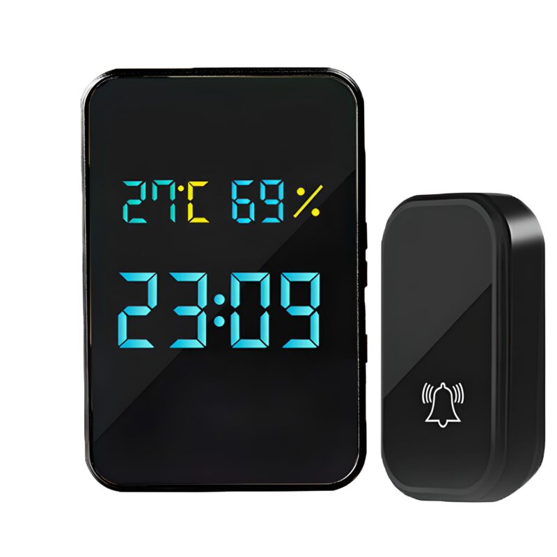 Sonerie Fara Fir/ Wireless, Distanta 150m, 38 Melodii, IP44, 100dB, Alimentare Priza Home, Negru