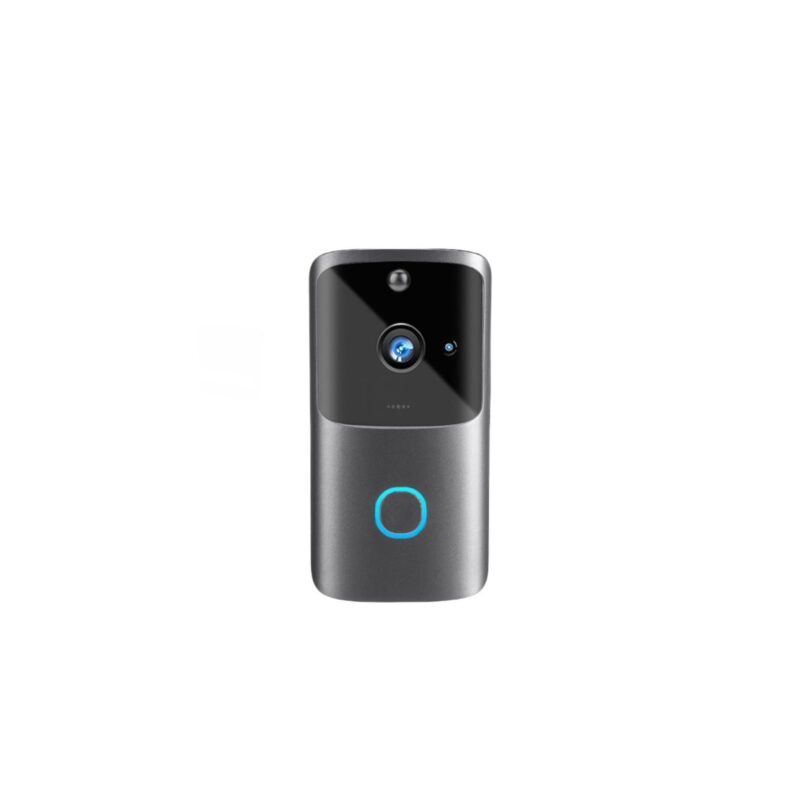 Sonerie Wireless cu Camera Video Smart, Full HD, Night Vision, senzor IR, reciver Wireless lumini si sonor, Gray Black