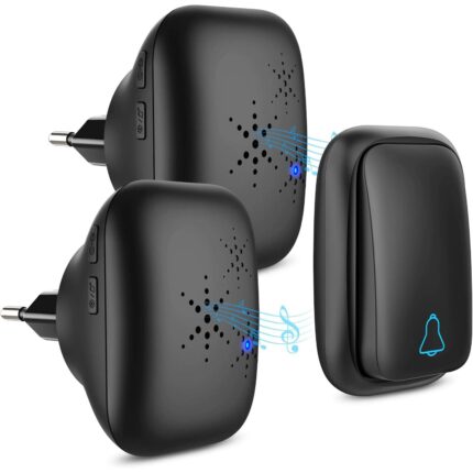 Sonerie fara fir, IP68, 150 m, Negru
