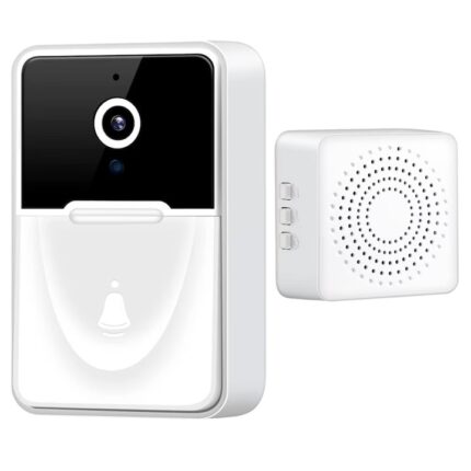 Sonerie electrica inteligenta INHI, wireless, 1080P Full HD, viziune nocturna, alb