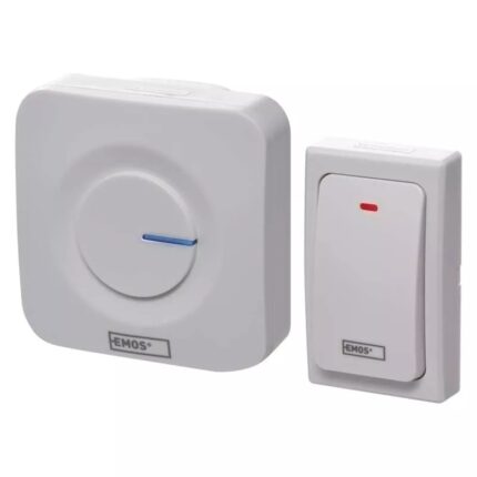 Sonerie wireless Emos AC P5729, semnalizare luminoasa, 36 tonuri, volum reglabil, 90 dB, 180 m, Alb