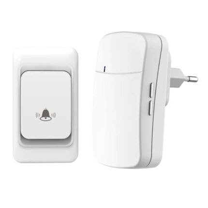 Sonerie wireless cu conectare la priza, CRT, Premium Bell, Volum 3 nivele, 38 melodii, Alb