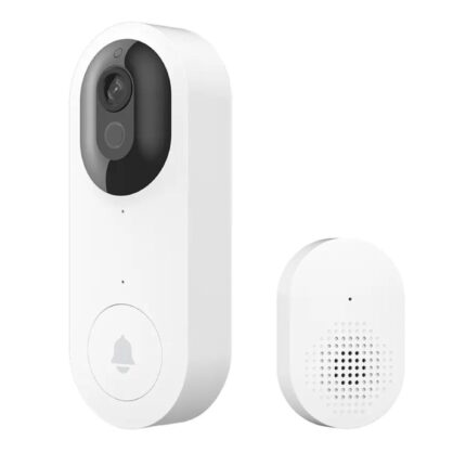 Sonerie Fara fir Wireless Zimmo® VideoSmart, Transmitator video cu vedere nocturna, Control la distanta prin aplicatie dedicata, Cu microfon bidirectional, Alb