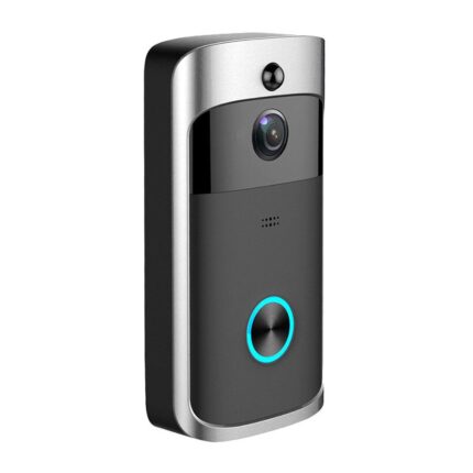 Sonerie video HD inteligenta, Vaxiuja, Plug and play, Inductie in infrarosu, Cu 3 baterii, Informatia este transmisa in timp real, Rezistent la ploaie si umiditate, Material ABS, Negru