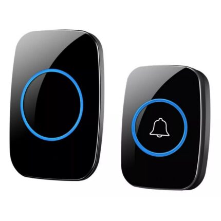 Sonerie wireless pentru usa de la intrare sau poarta, montare adeziva sau cu suruburi incluse, waterproof, 6.5x3x10cm, Negru