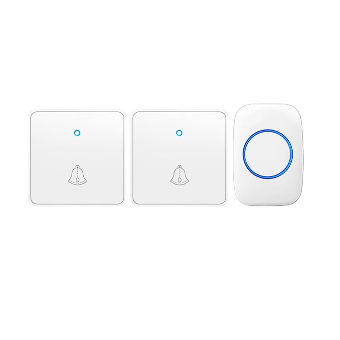 Sonerie Fara Fir/ Wireless, BOMSTOM, Distanta 300m, 60 Melodii, 5 niveluri de volum, Alimentare Priza Home, Alb