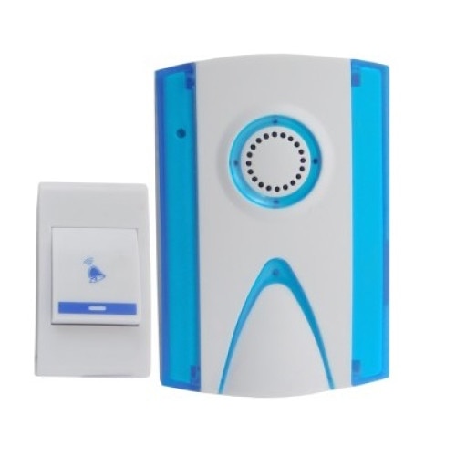 Sonerie fara fir, wireless, 32 melodii, alb-albastru