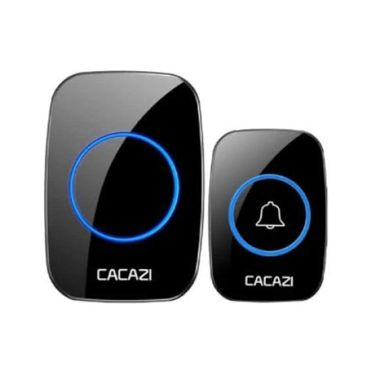 Sonerie Fara Fir/ Wireless, 1 Receptoare, Distanta 300m, 60 Melodii, Impermeabil in standardul IP44, Rezistenta la praf, Volum ajustabil, Alimentare Priza Home, Negru