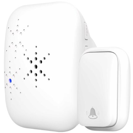 Sonerie Wireless IP44 inteligenta Fara Fir Distanta 180m, 38 de tonuri Rezistenta la apa, Alb