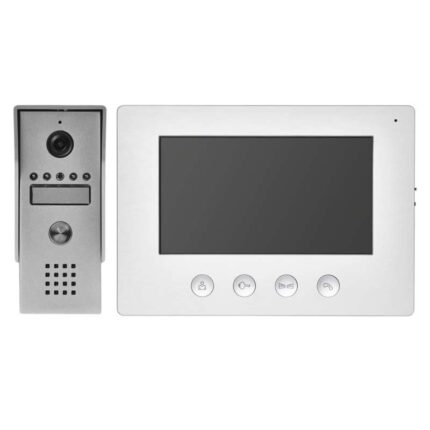 Set interfon video Emos H2050, control blocare, 16 melodii, 1 unitate de camera, argintiu