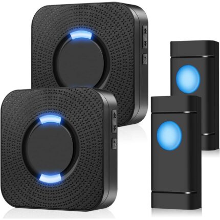 Sonerie fara fir, Jormftte, 300 m, 55 melodii, LED, Negru