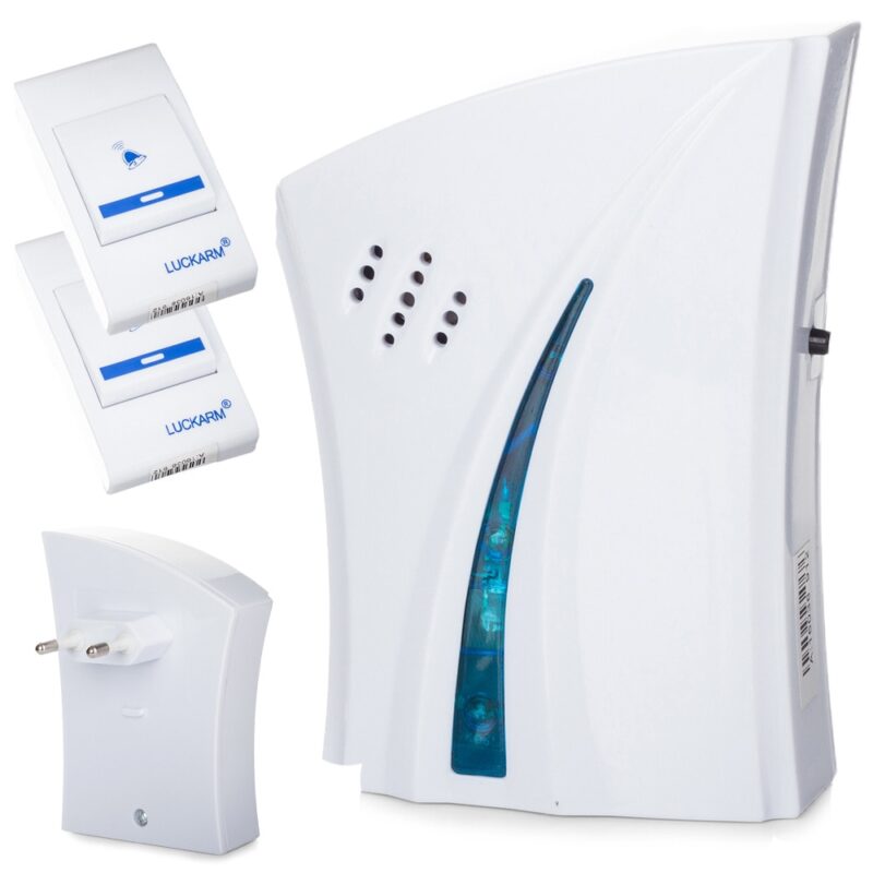 Sonerie Fara Fir/ Wireless, Distanta 150m, 32 Melodii, Alimentare Priza Home, 2 Receptoare, Alb