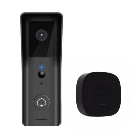 Sonerie Video Inteligenta Wireless LUKETO®, Receptor inclus, Functie De Video Interfon, Camera Video 1080P De 2MP, Mod vedere nocturna, Conexiune Rapida Cu Orice Tip De Smartphone, Mod Detectie Miscare, Design Modern Si Elegant, Rezistenta la apa, Negru