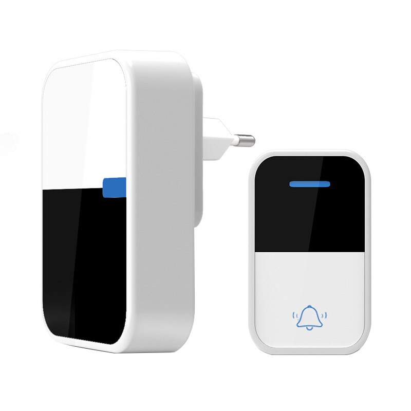 Sonerie Fara fir Wireless, Vaxiuja, ABS, 7.8 x 2 x 5.4 CM, IP44, No batteries required, 38 de tonuri de apel polifonice, Raza de actiune pana la 150m, Alb
