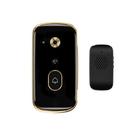 Sonerie video inteligenta X10, Wireless, Interfon video de supraveghere a locuintei, Vedere nocturna HD cu infrarosu, Smart, Autonomie 6 luni, Design modern, Senzor de miscare, Functie de schimbare a vocii, Negru