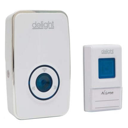 Sonerie wireless Delight, LED, 36 tonuri, 12V, 50-80dB, 100m, Alb