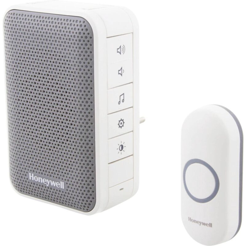 Sonerie fara fir, Honeywell, 230 V, 4 x AA, 1 x CR2032, 6 melodii, IP55, 150 m