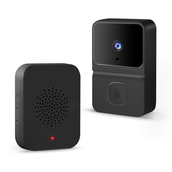 Set sonerie video Smart, Wi-Fi, baterie, HD, negru