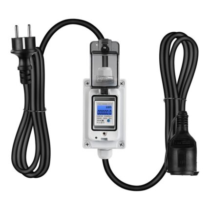 Contor electricitate mobil DEWIN, monitorizare consum, memorie la intrerupere, IP67, 16A, 220V, cablu 3m