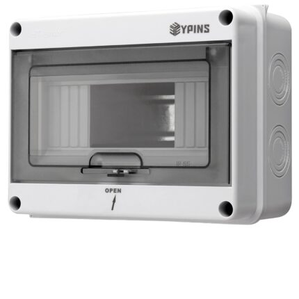 Cutie electrica EYPINS cu 8 module, rezistenta la apa IP65 pentru exterior, cu borne si sine integrate, suprafata din plastic ABS