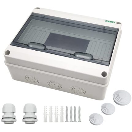 Cutie electrica de distributie exterioara IP65, 8 module, plastic impermeabil, capac transparent, set.