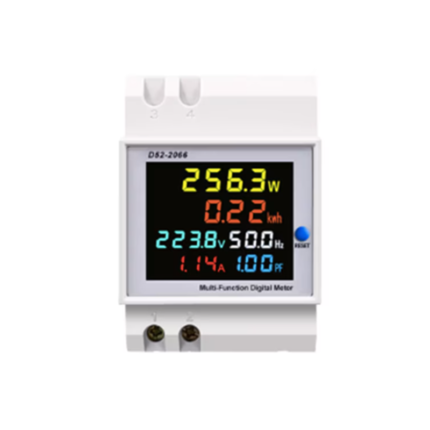 Contor monofazat de energie electrica, sina DIN, 6IN1 AC 40-300V 100A CT extern