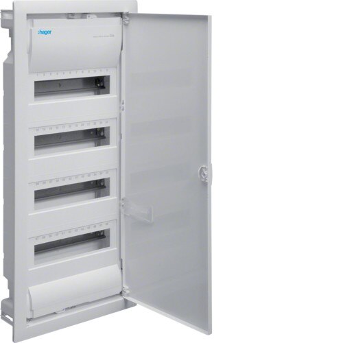 res_8ed6fa0fec24729622b393e360a688dc Tablou 48 module cu usa metalica, montaj incastrat(ST), alb, usa mata alba, Hager