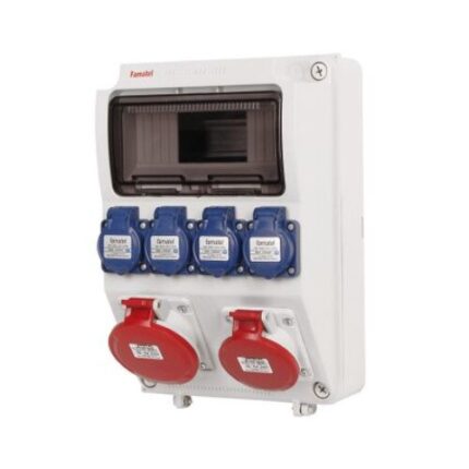 Tablou electric precablat si echipat cu 2 prize trifazate 5P 16A + 4 prize monofazate schuko 16A, 12M IP44 Famatel