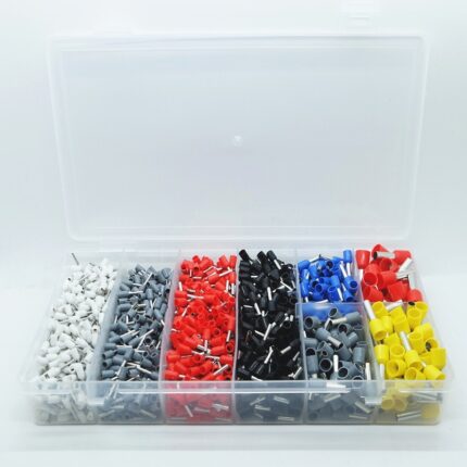Set 1900 pini terminali pentru conductori electrici, Plastic/Metal, Multicolor