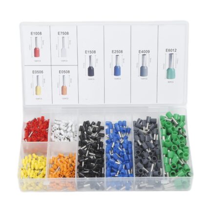 Set 400 pini terminali pentru conductori electrici, Plastic/Metal, Multicolor