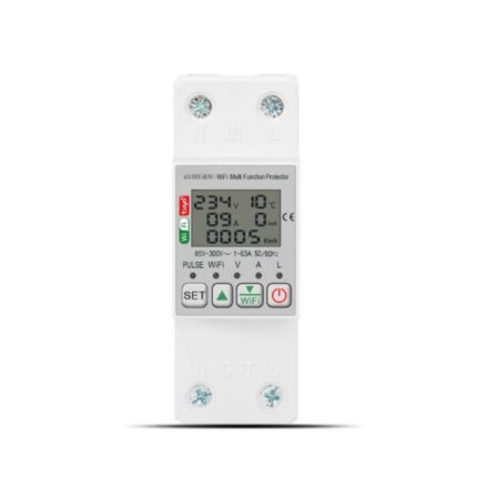Releu wifi smart monofazic si contor de energie inteligent, 63A, reglabil, digital, protectie supratensiune si suprasarcina, tuya