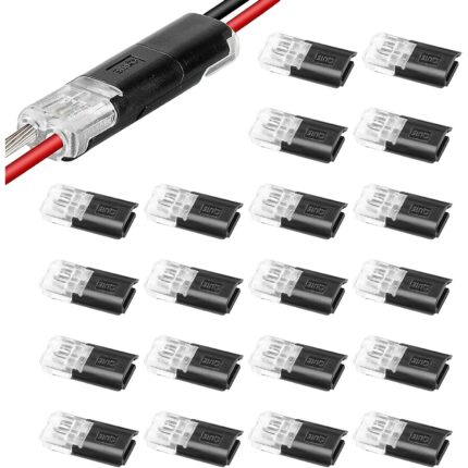 Pachet de 20 conectori pentru cablu auto, conectori rezistenti la apa, 2-Pini, pentru Cablu 18-22 AWG, cu crimpare