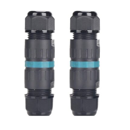 Set 2 Conector cablu electric liniar, Cafuneplus®, 3 pini, protectie la umiditate IP68,5-12mm, pentru cablu electric liniar, usor de folosit, pentru exterior, Negru