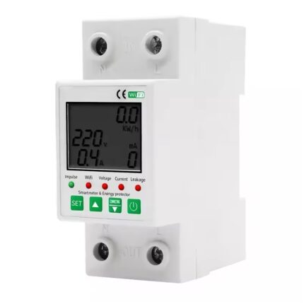 Releu monofazic si contor de energie inteligent, Wi-fi, Tuya-63A, Sensibilitate 10 mA reglabil, digital, protectie supratensiune si suprasarcina, compatibil Tuya si SmartLife App