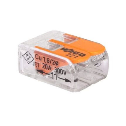 Set 10 Bucati Clema Compacta WAGO 2 Poli 221-412, Conductor Rigid sau Semirigid 0.2-4mm, 400 V, 32A