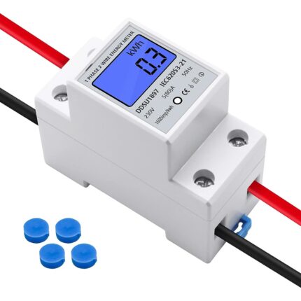Contor monofazat de energie electrica, Cafuneplus®, DDSU1879,220V/230V AC 50Hz/60Hz, 80A, Ecran digital LED, Alb