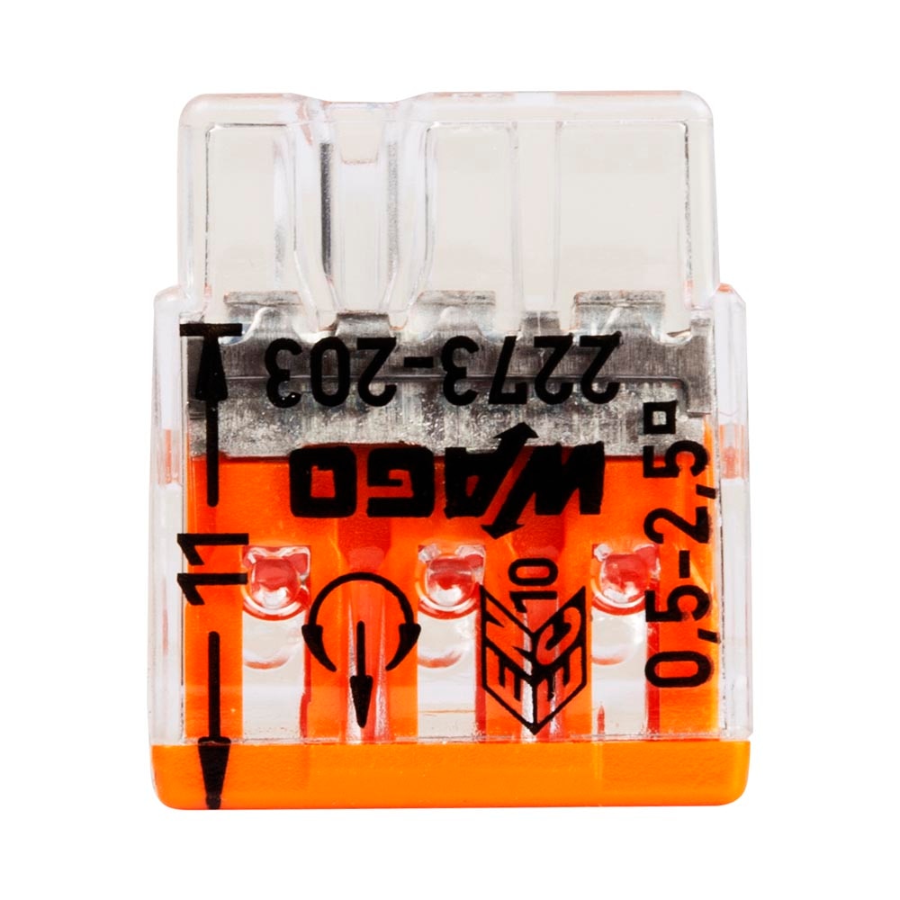 res_13ceca3001dad334cc3b50680bc7f111 Set 20 Bucati Clema Compacta 3 Poli WAGO, Conductor Rigid sau Semirigid 0.5-2.5mm, 450 V, 24A