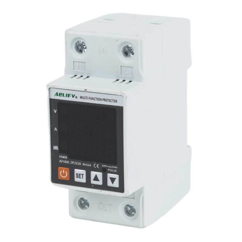 Releu monitorizare suprasarcina si supratensiune digital reglabil 2P 63A/AFVAK, Contor energie