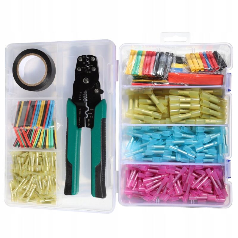 Set de conectori electrici, Conectori de sarma termocontractabila cap la cap Sarma electrica izolata impermeabila auto, etansare termica, rezistenti la apa, multicolor